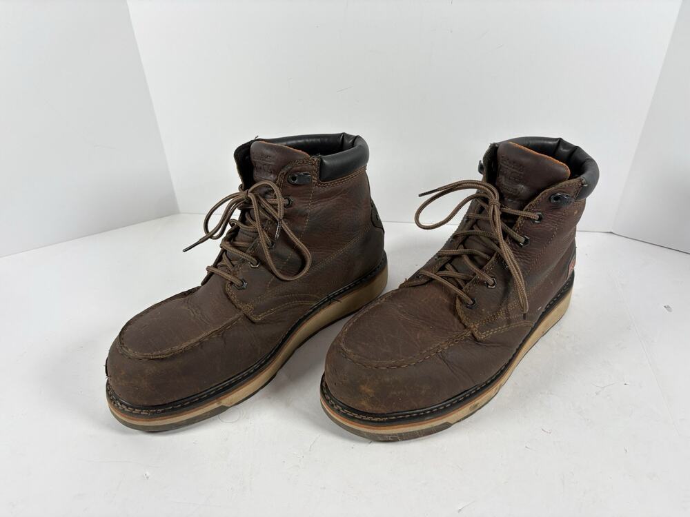 Timberland PRO A8401 Alloy Toe Moc Toe Work Boots Brown Mens 13M EH ASTM